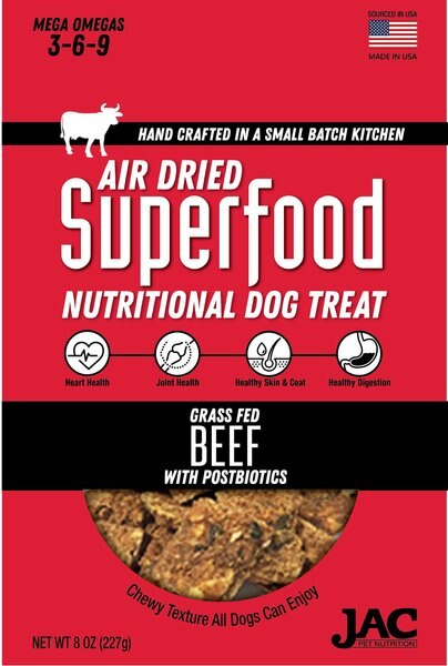 JAC Pet Nutrition Superfood Grass Fed Beef Dehydrated Dog Treats