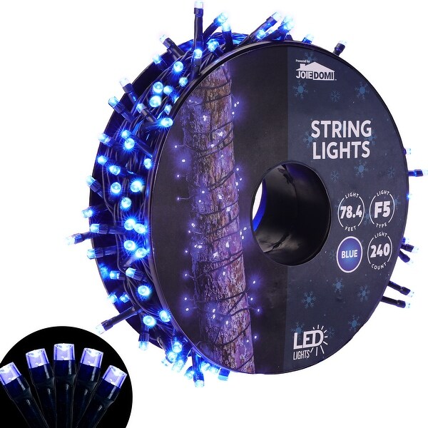 Syncfun 240 LED Cool White Christmas Lights Outdoor，78.4 FT on Reel，Green Wire String Lights