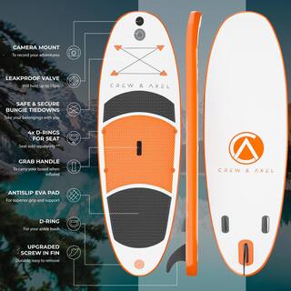 Crew  Axel Paddle Board Kit - 10 ft. x 33 in. x 6 in. Lightweight (18lb) Orange CX107