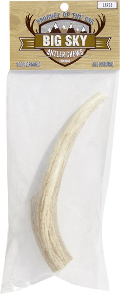 Big Sky Antler Chews Natural Elk Antler Dog Chews， Large