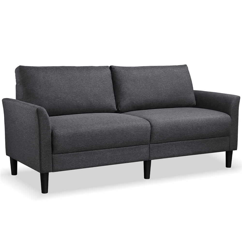 Alden Design Modern Upholstered Fabric 2-Seater Sofa, Gray