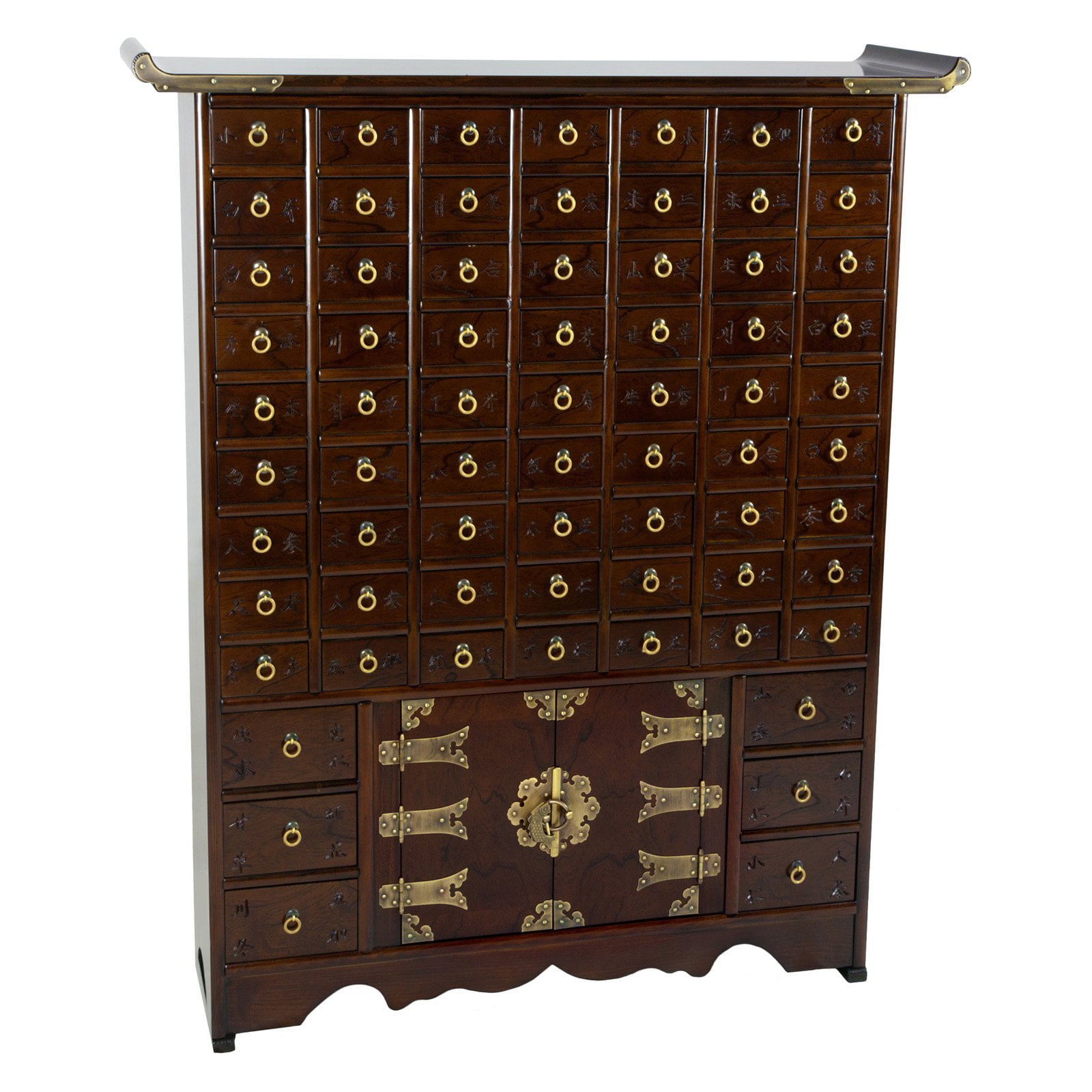 Oriental Furniture Korean Antique Style 63-Drawer Apothecary Chest