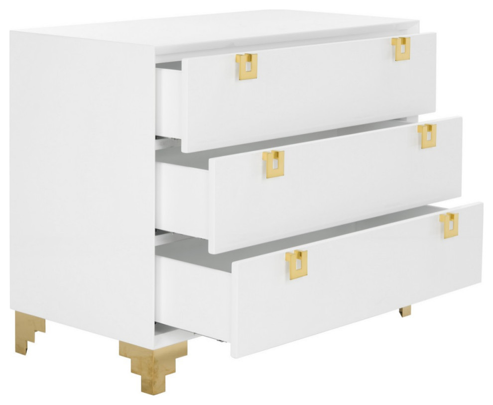 Ripley Lacquer Chest of Drawers White   Contemporary   Accent Chests And Cabinets   by V.S.D Furniture  Houzz