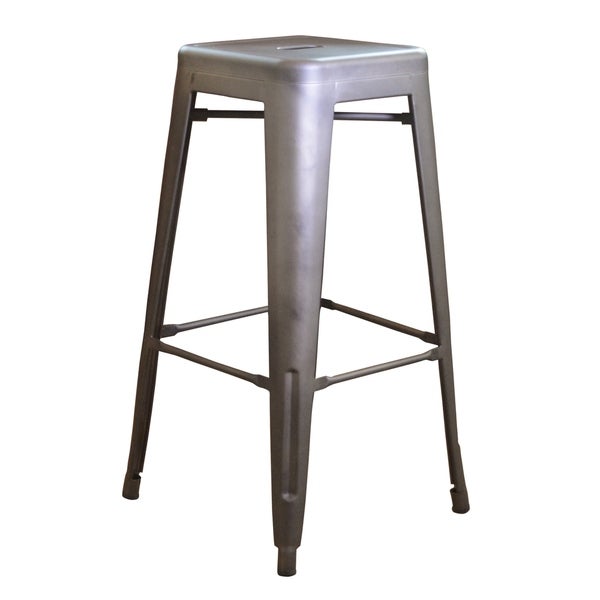 Carbon Loft Tolliver Gunmetal 30-inch Metal Bar Stool (Set of 2)