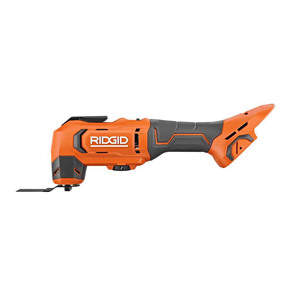 RIDGID 18V Cordless Oscillating Multi-Tool (Tool Only) with 14-Piece Oscillating Multi-Tool Blade Accessory Kit R86241B-AC24J14