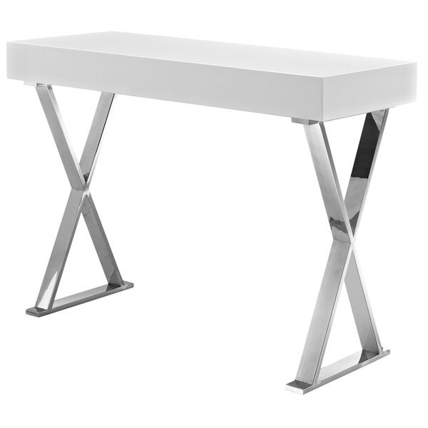 Durable Fiberboard Console Table， White