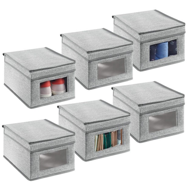 Mdesign Soft Fabric Closet Storage Organizer Box