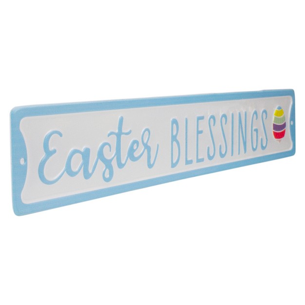 Metal quot easter Blessings quot Sign With Eggs Wall Decor