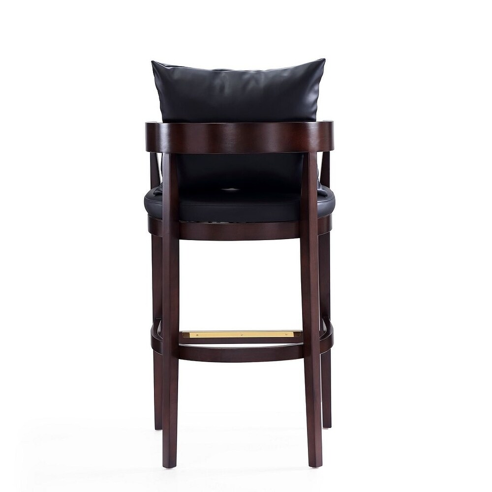 Manhattan Comfort Ritz 38 in. Dark Walnut Beech Wood Barstool (Set of 3)