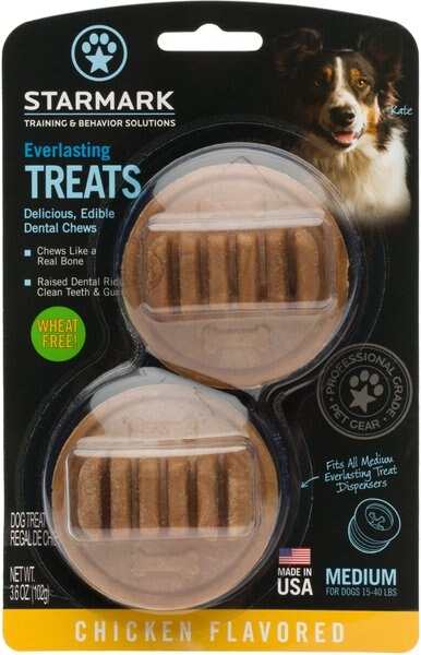 Starmark Everlasting Chicken Flavored Dental Dog Treats， Medium