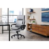 Shaquille O'Neal Amphion Ergonomic Bonded Leather High-Back Executive Chair， Gray