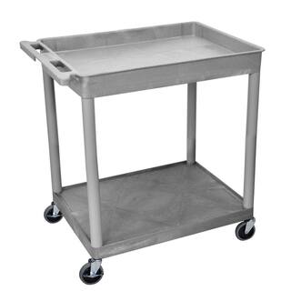 Luxor TC 32 in. 2-Shelf Utility Cart in Gray TC12-G