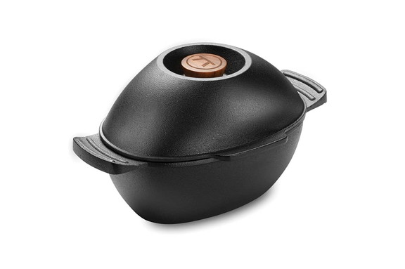 Outset 76495 Cast Iron Seafood and Mussel Pot with...