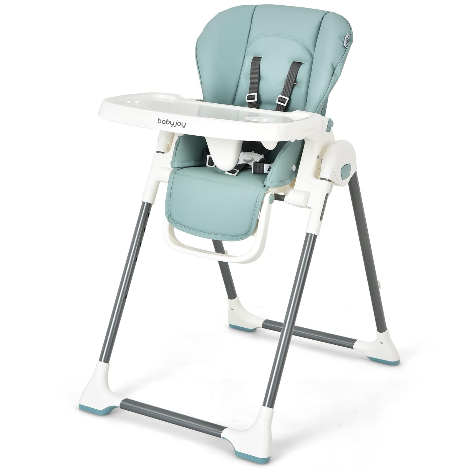 High Chair for Babies & Toddlers, Foldable High Chair w/ Adjustable Height/Backrest/Footrest