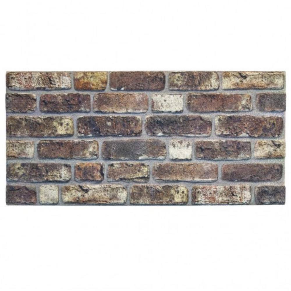 Dundee Deco Falkirk Uffcott 39.4 in. x 19.7 in. Grey Brown Faux Face Brick Styrofoam 3D Decorative Wall Panel (10-Pack) UFHDL1805-10