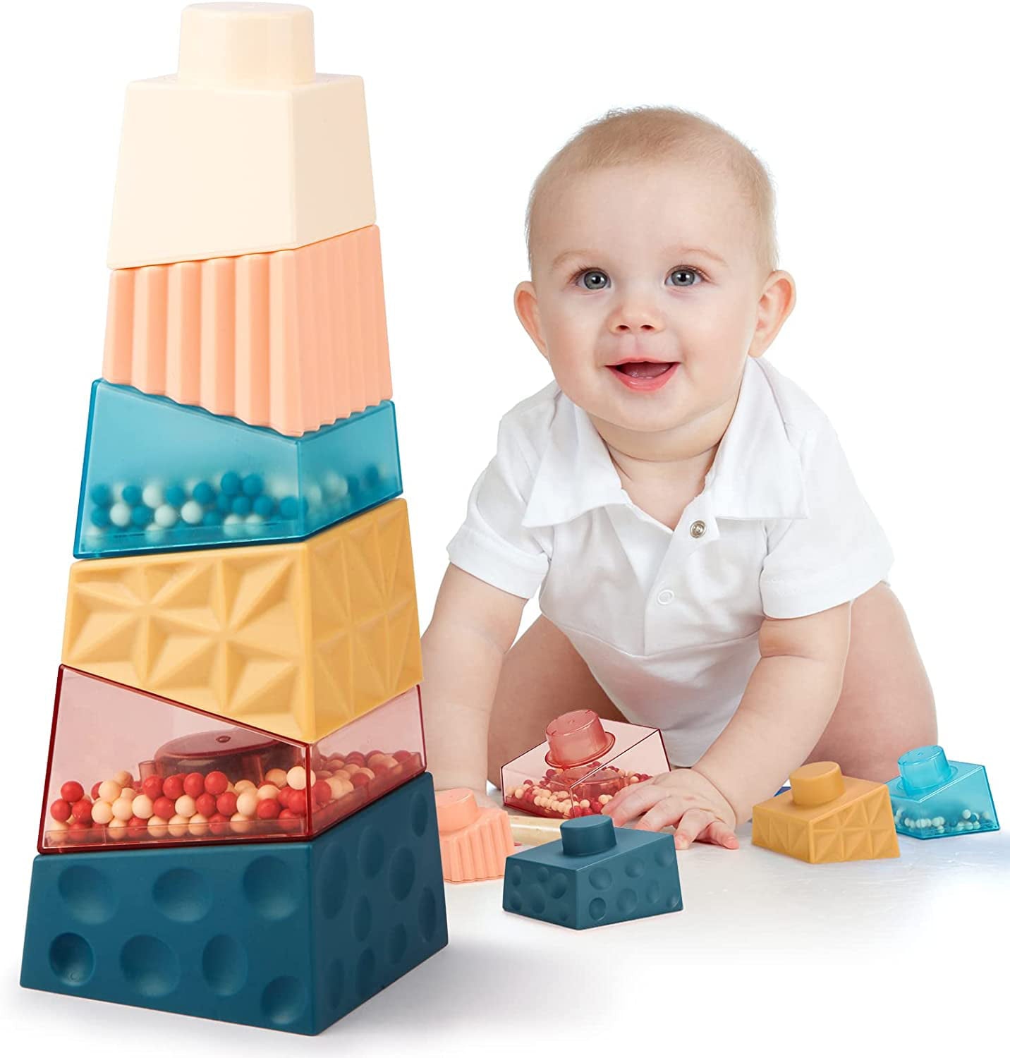 Baby Toys 12-24 Months， Montessori Toys for 1 Year Old， Sorting Stacking Baby Toys 12-24 Months