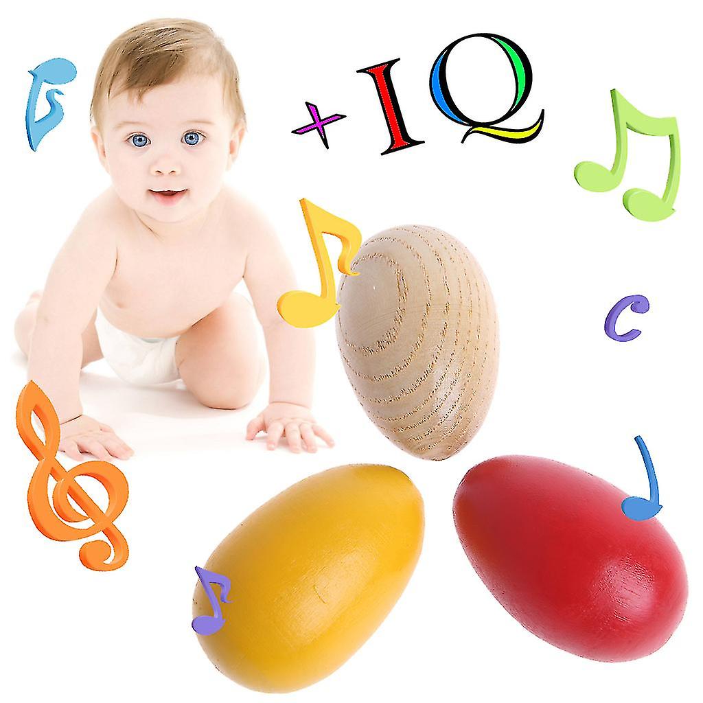 1pc Wooden Percussion Musical Egg Maracas Shakers Children Kids Toys Fun Gifts