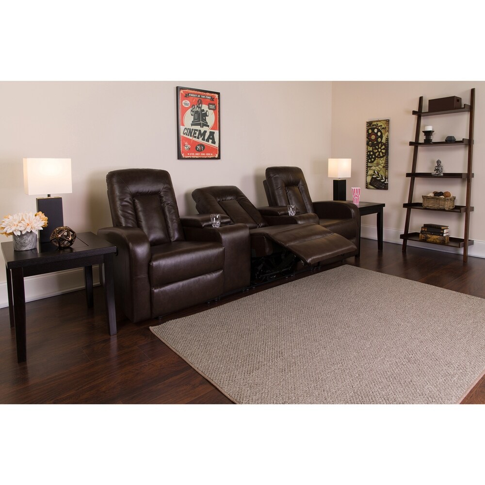 Push Back Reclining LeatherSoft Theater Seating Unit   95\