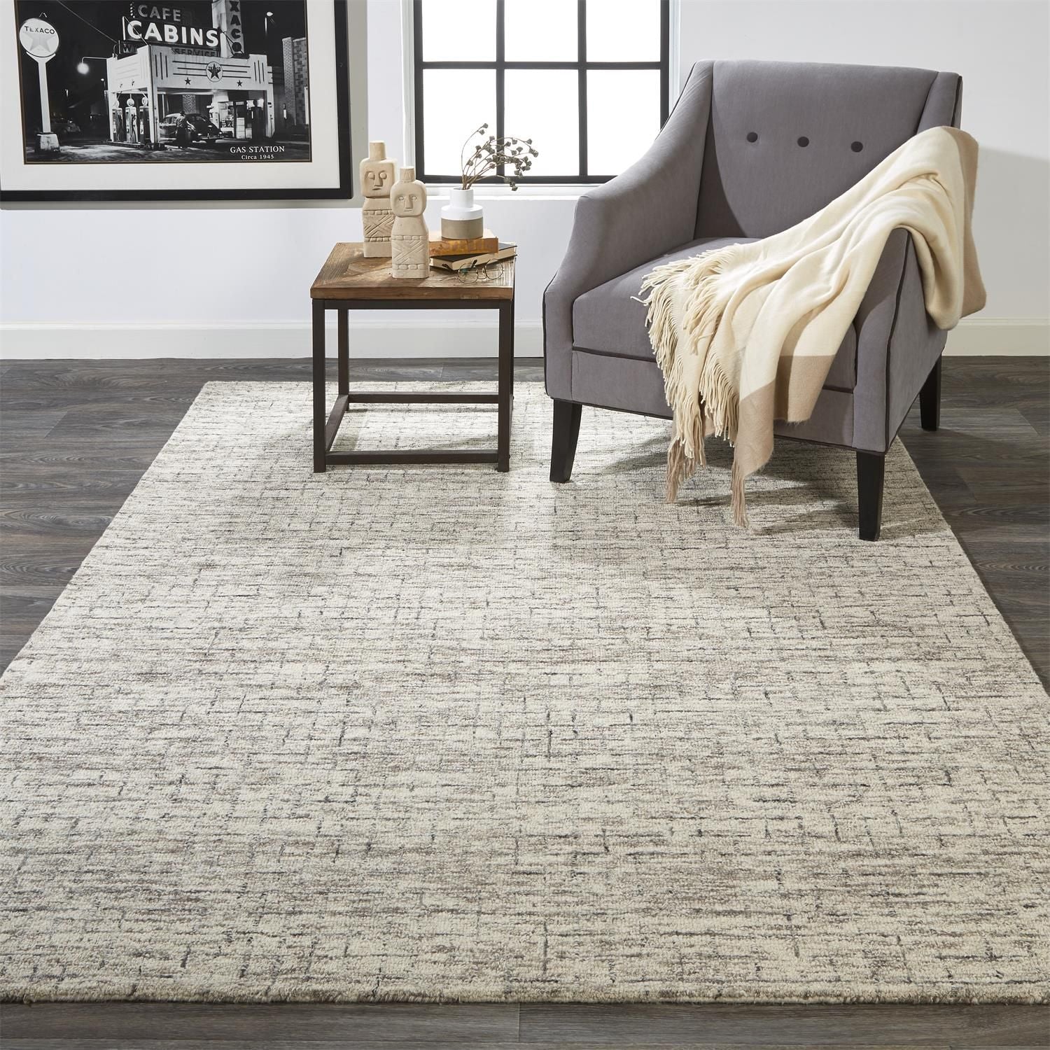 Natal Hand Tufted Ivory and Gray Rug by BD Fine