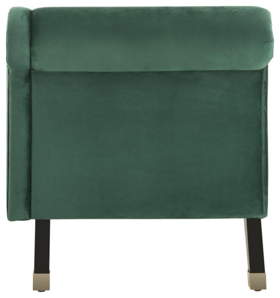Karen Velvet Chaise With Pillow Emerald/ Espresso   Modern   Indoor Chaise Lounge Chairs   by Virgil Stanis Design  Houzz