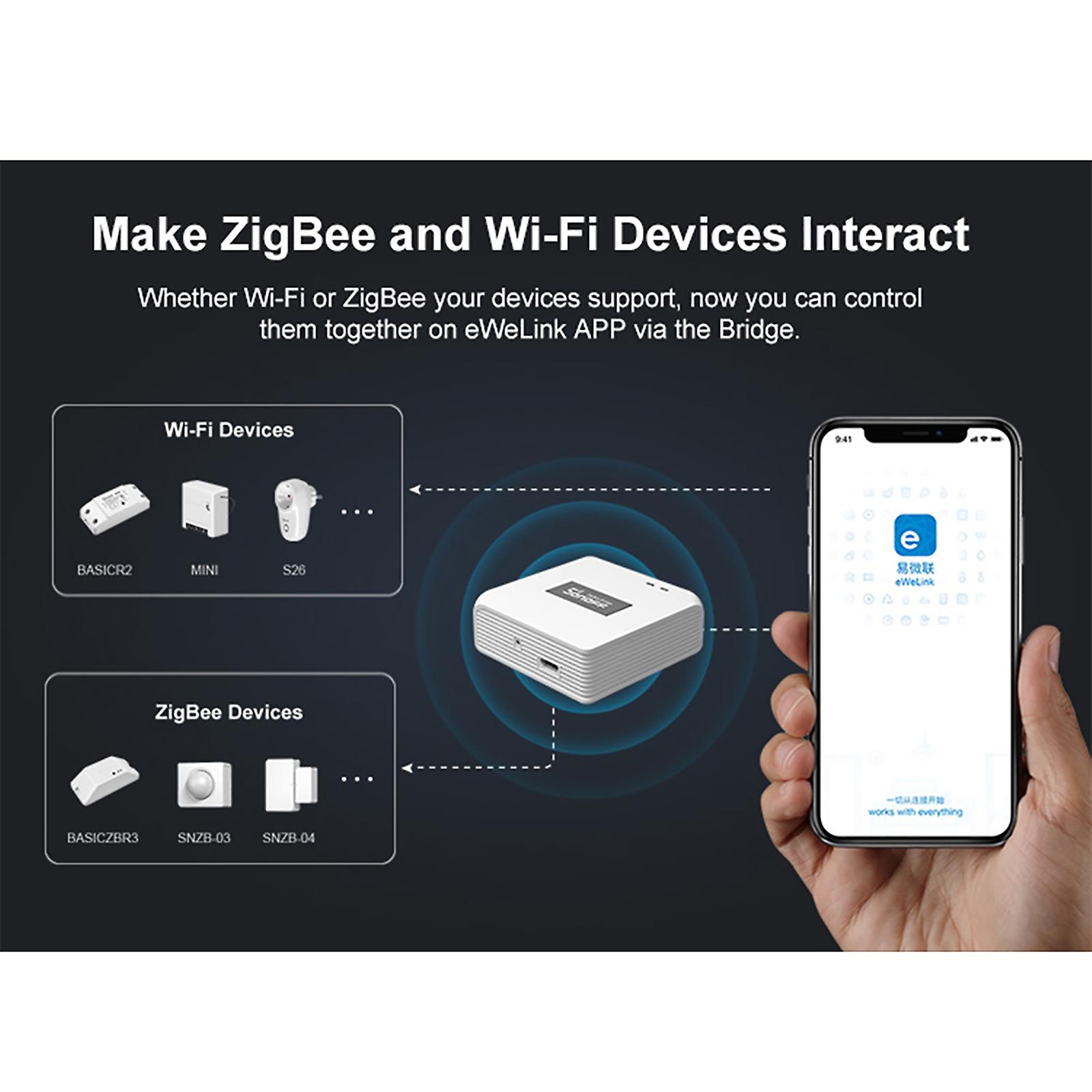 White Sonoff Zbbridge Smart Zigbee Bridge Zigbee 3.0 App Wireless Remote Controller Smart Home Bridge Voice Control Compatible With Alexa Google Home