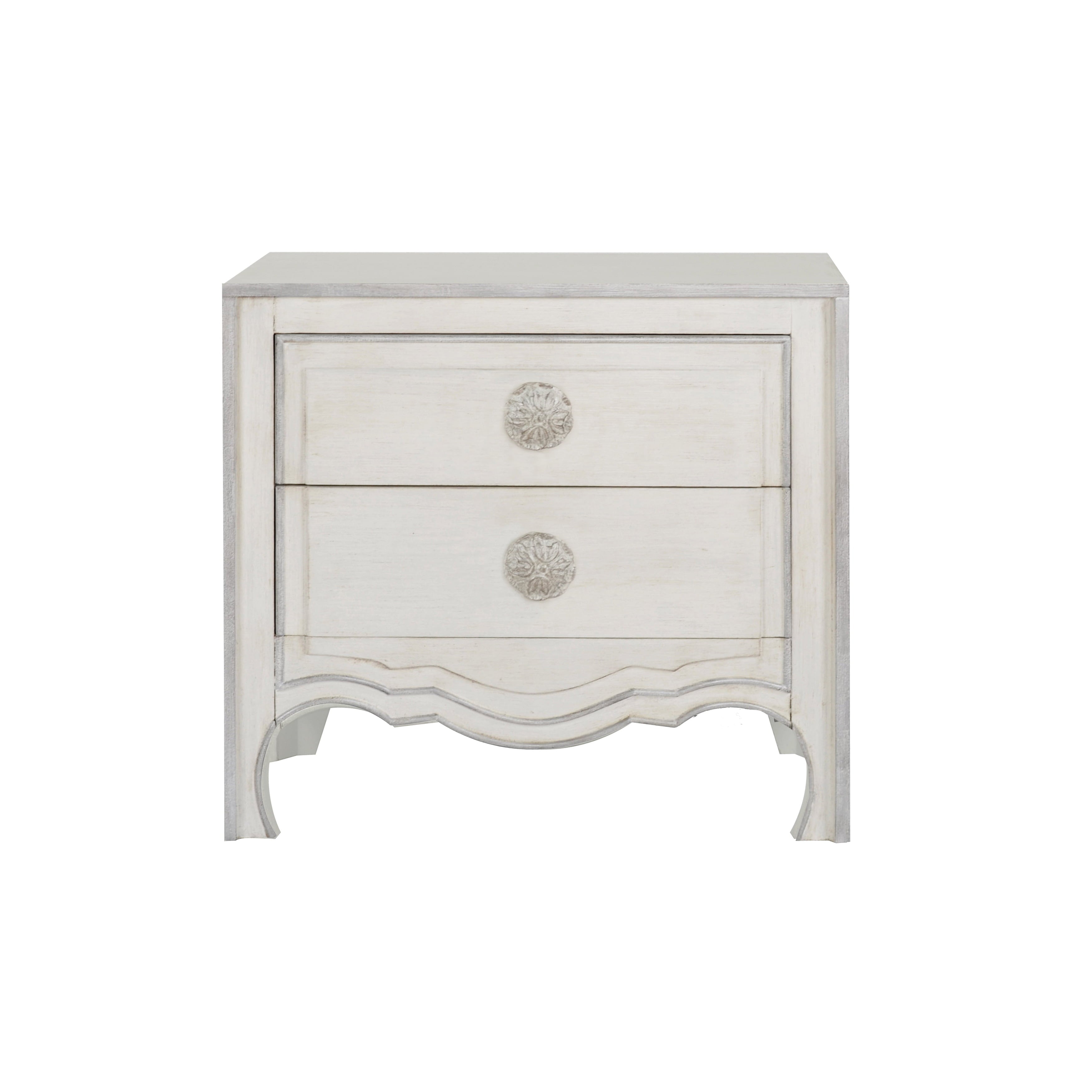 Antique Charm Two Drawer Accent Chest in Weathered White