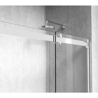 Simply Living 60 in. W x 60 in. H Frameless Sliding Tub Door in Polished Chrome with Clear Glass TBDR2223030CH