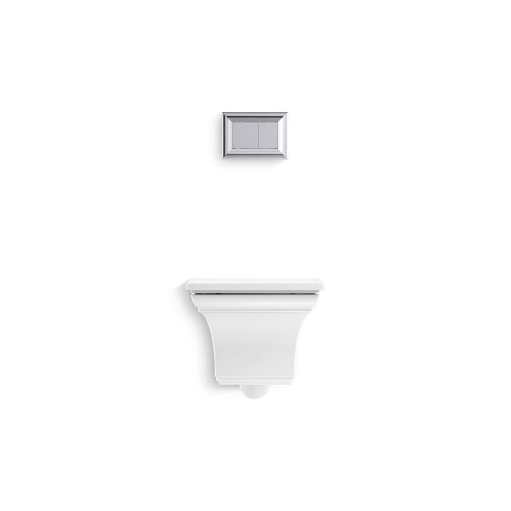 KOHLER Memoirs Wall-Hung 1-Piece 0.8 or 1.6 GPF Dual Flush Elongated Toilet in White K-6918-0