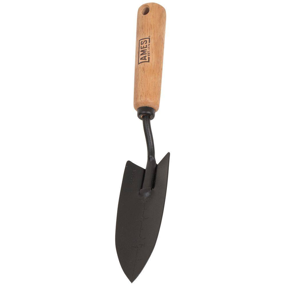 Ames 5.3 in. Garden Trowel Hand Transplanter with Wood Handle 2446200