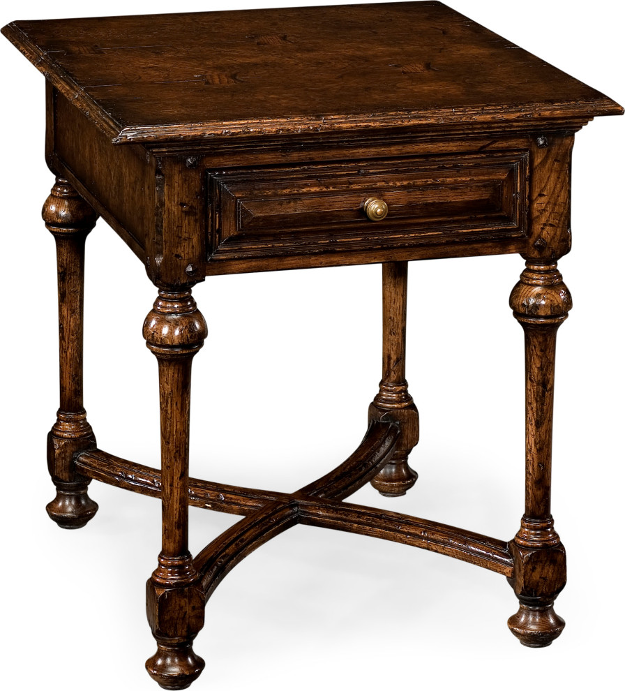 Sherwood Oak Elizabethan Square Side Table   Traditional   Side Tables And End Tables   by HedgeApple  Houzz