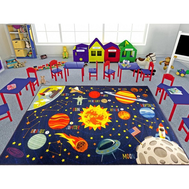 Kc Cubs Boy amp Girl Kids Outer Space Solar System Planets Educational Learning amp Game Play Area Nursery Bedroom Classroom Rug Carpet