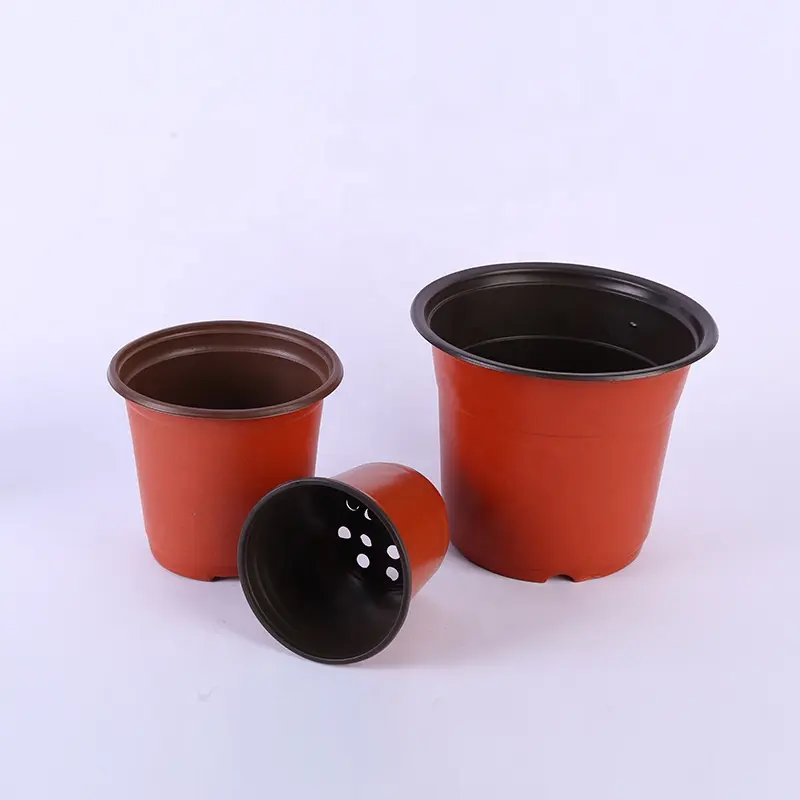 9~24cm Dia Cheap Green Plant Gardening Supplies   Planters Plastic PP Simple Nursery Two color Succulent Flower Pots of Resup