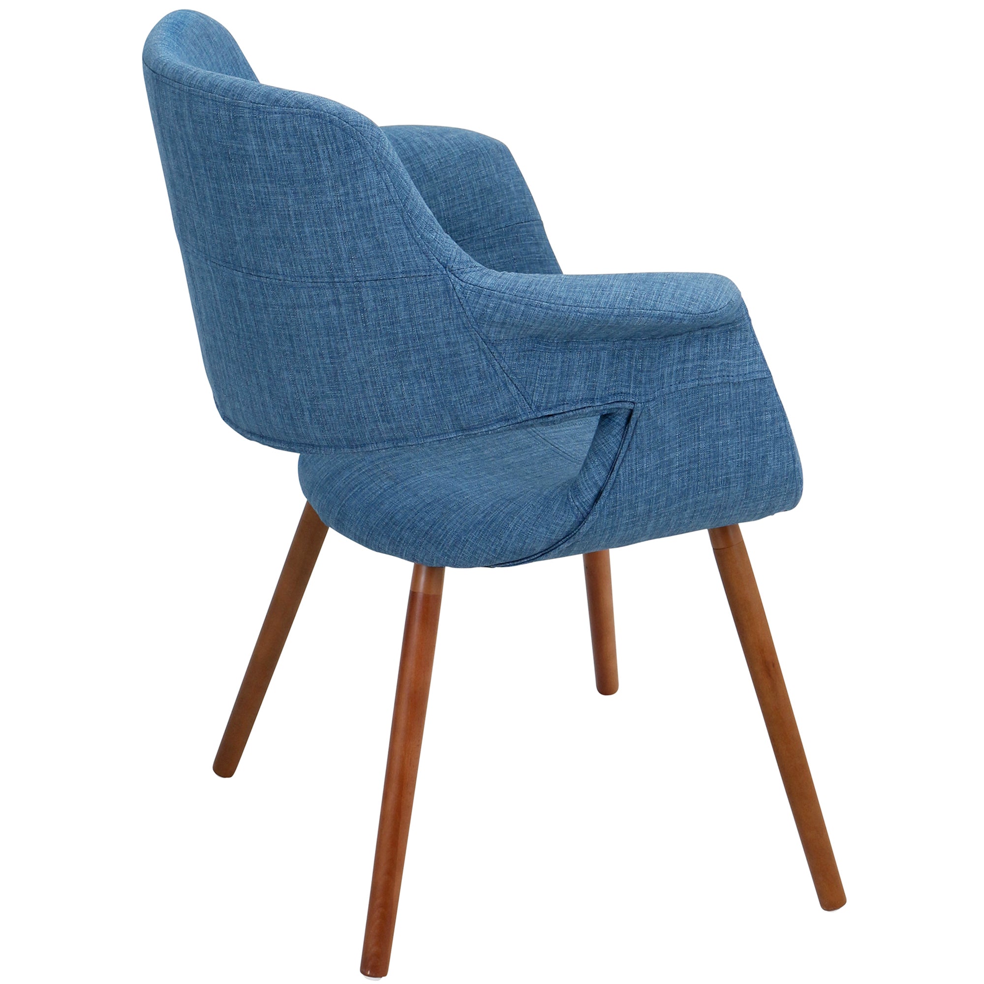 Vintage Flair Mid-Century Modern Chair in Walnut and Blue by LumiSource