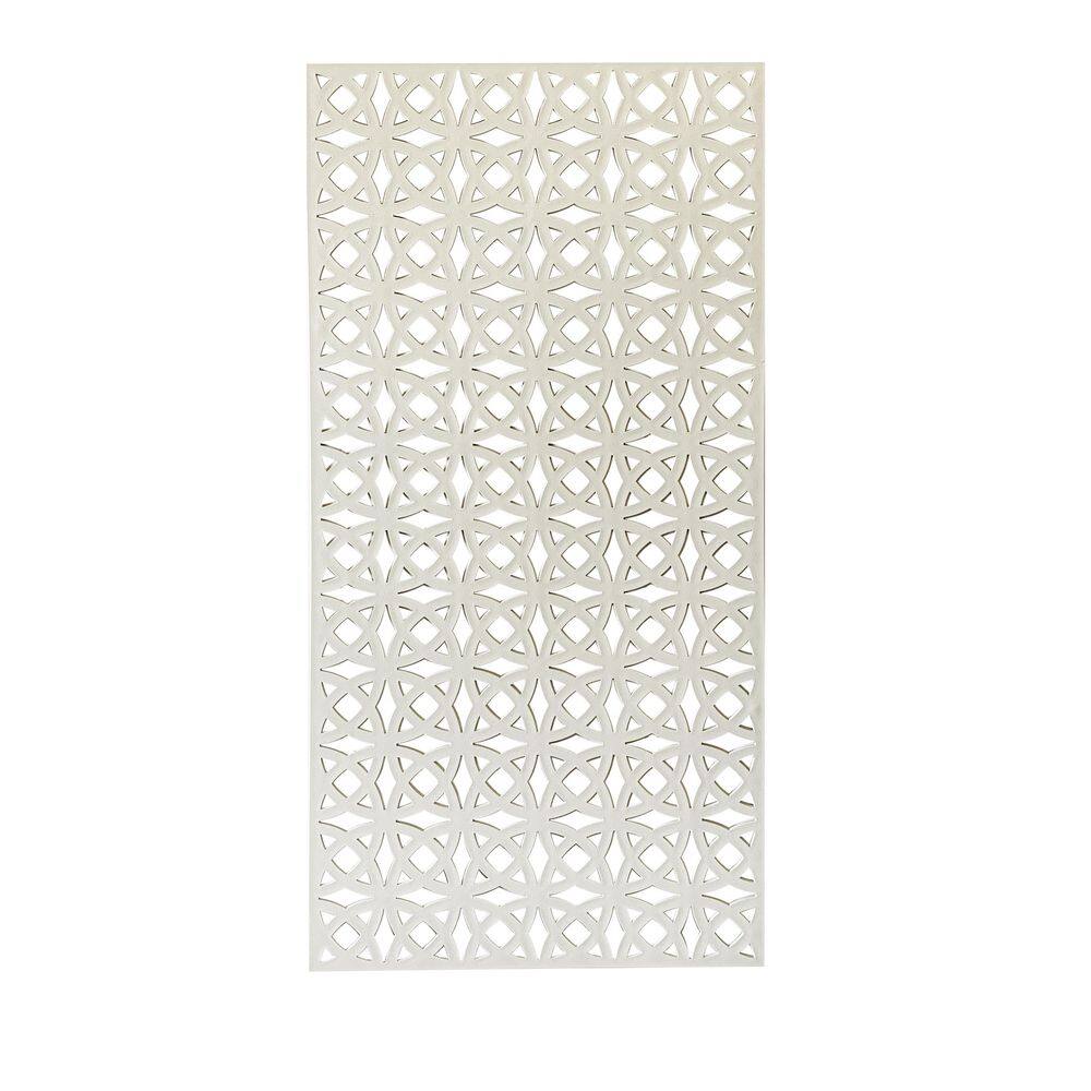 Matrix Orbit 70.8 in. x 35.4 in. Swiss Coffee Recycled Polymer Decorative Screen Panel Wall Decor and Privacy Panel B-OR1809-WH-D