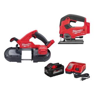 MW M18 FUEL 18V Lithium-Ion Brushless Cordless Compact Bandsaw wJig Saw  8.0ah Starter Kit 2829-20-2737-20-48-59-1880