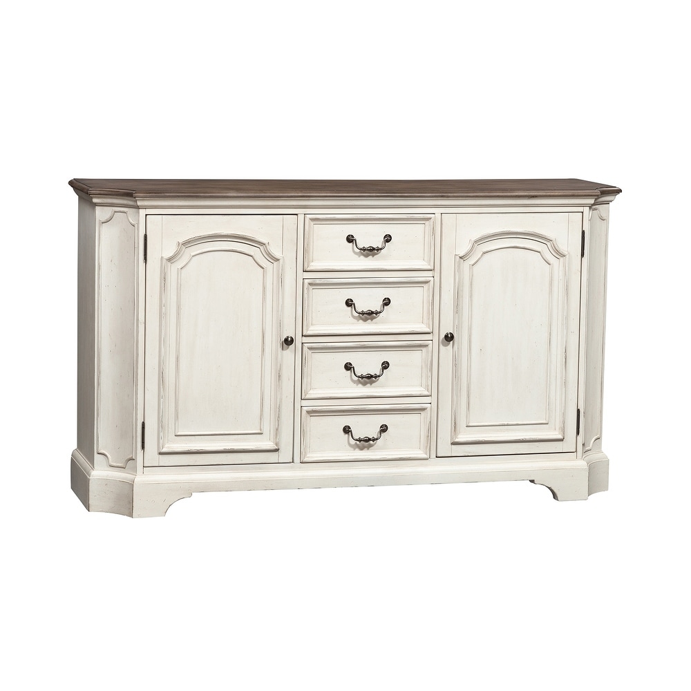 Abbey Road Porcelain White Churchill Brown Buffet