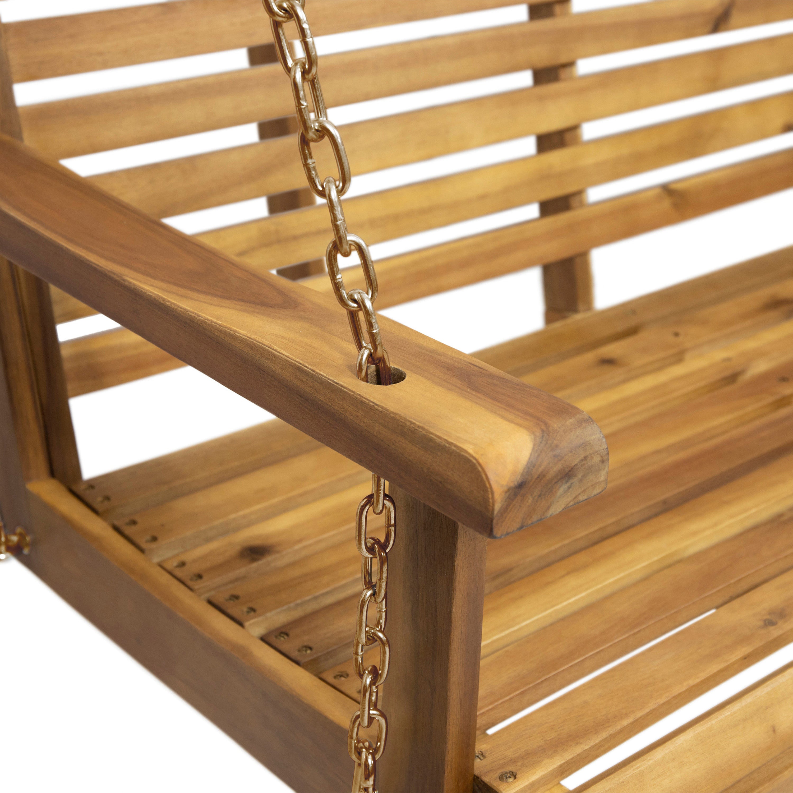 Viola Outdoor Aacia Wood Porch Swing