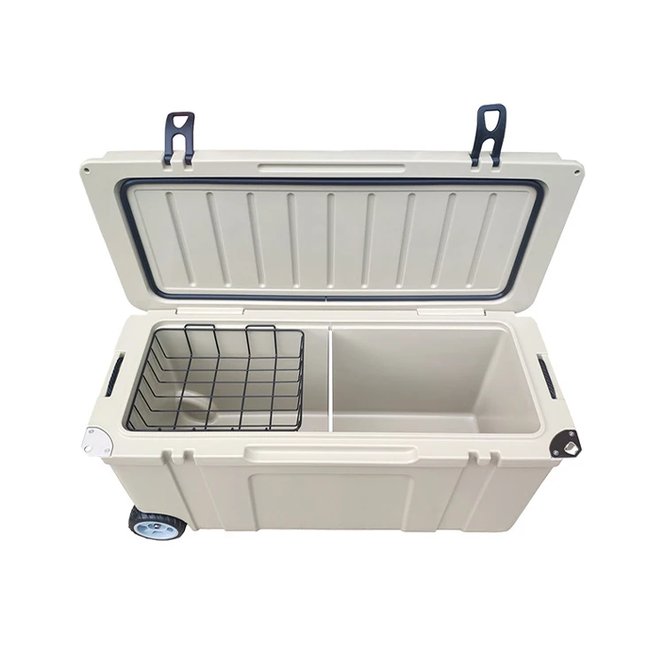 GARIDA 120L Outdoor Leak Resistant Rolling Cooler Hardsided Coolers Chest Box Insulated Portable Ice Food Smooth Customer Logo