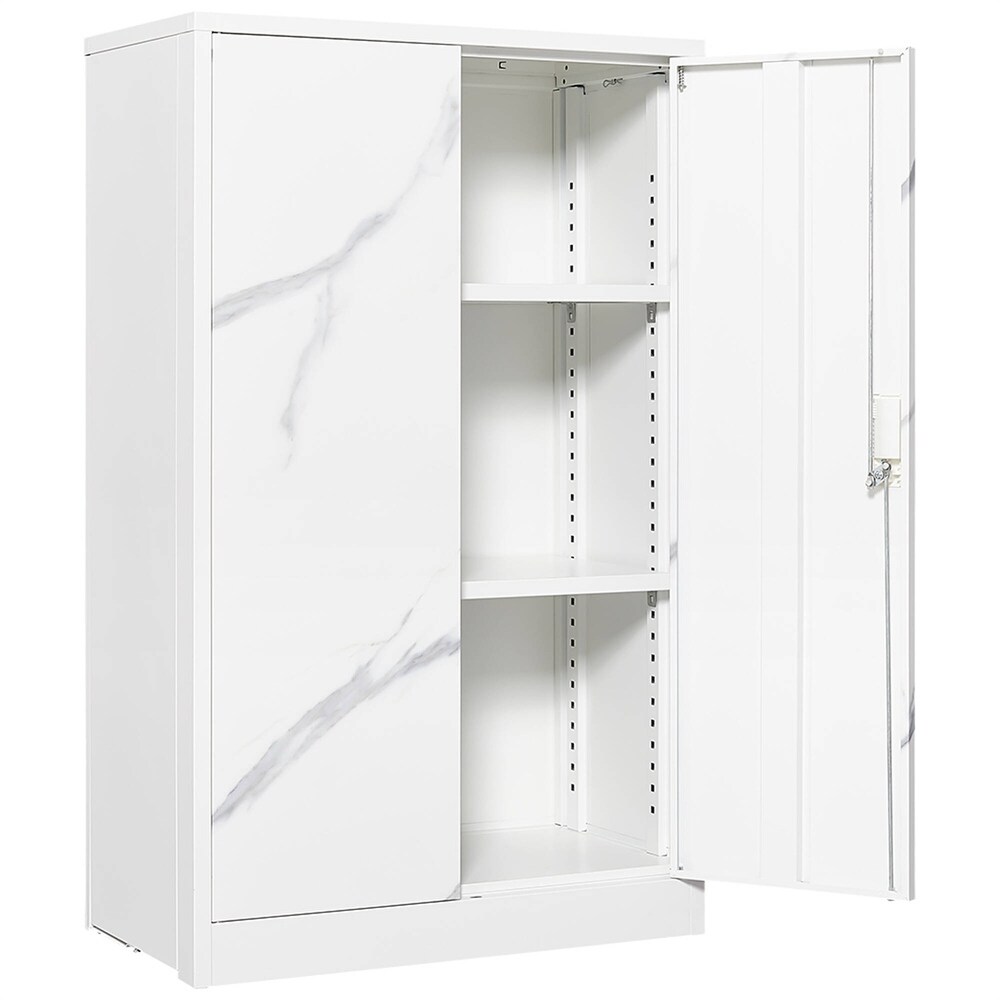 Metal Folding Filing Locker Storage Cabinet with Locking Doors and Adjustable Shelf