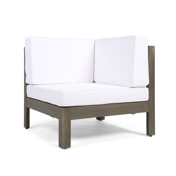 Oana Outdoor 9Piece Acacia Wood Sectional Sofa Set with Coffee Table by Christopher Knight Home