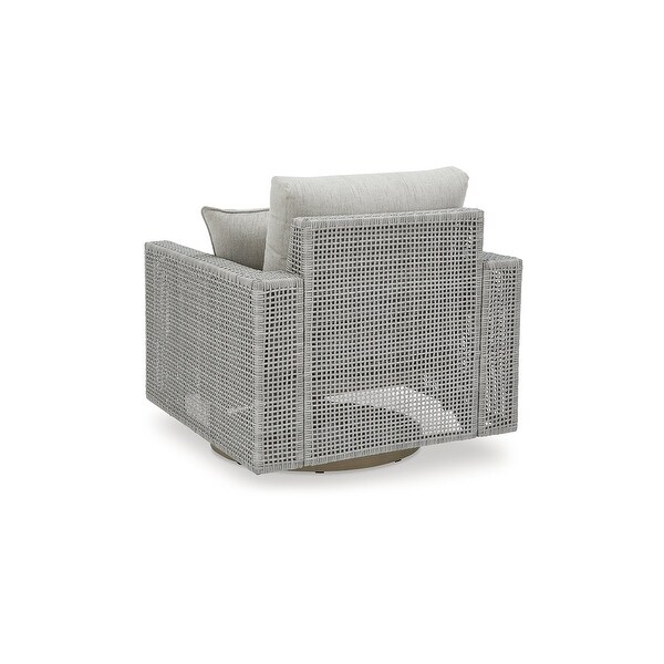 Signature Design by Ashley Seton Creek Gray Outdoor Swivel Lounge with Cushion