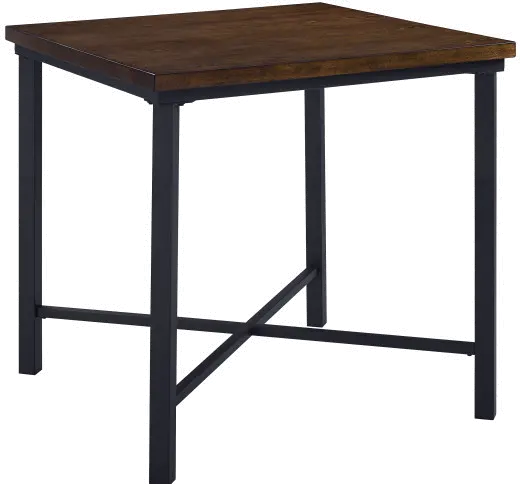 Attributes Wood and Metal Square Counter Height Dining ]Table