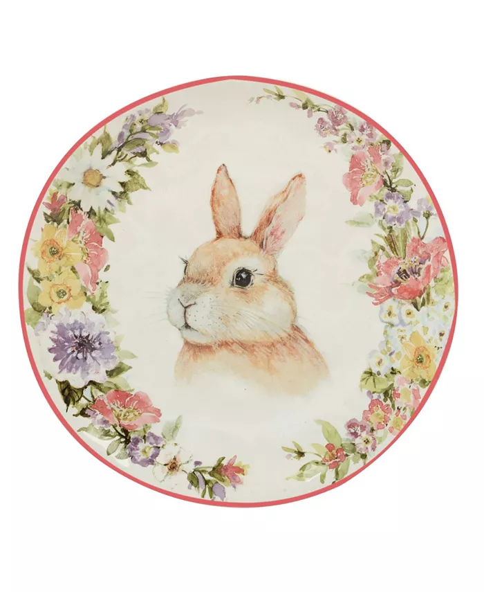 Certified International Easter Garden 8.5 Assorted Dessert Plates Set of 4