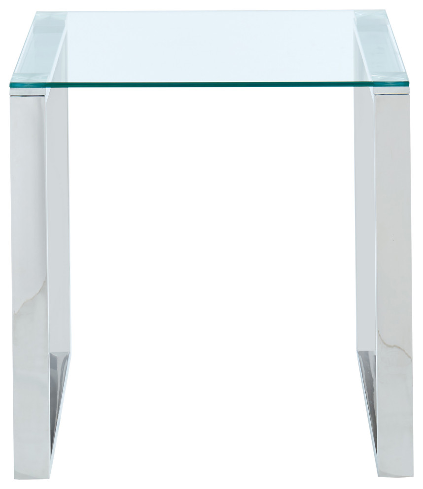 Stainless Steel and Glass Accent Table   Contemporary   Side Tables And End Tables   by HedgeApple  Houzz