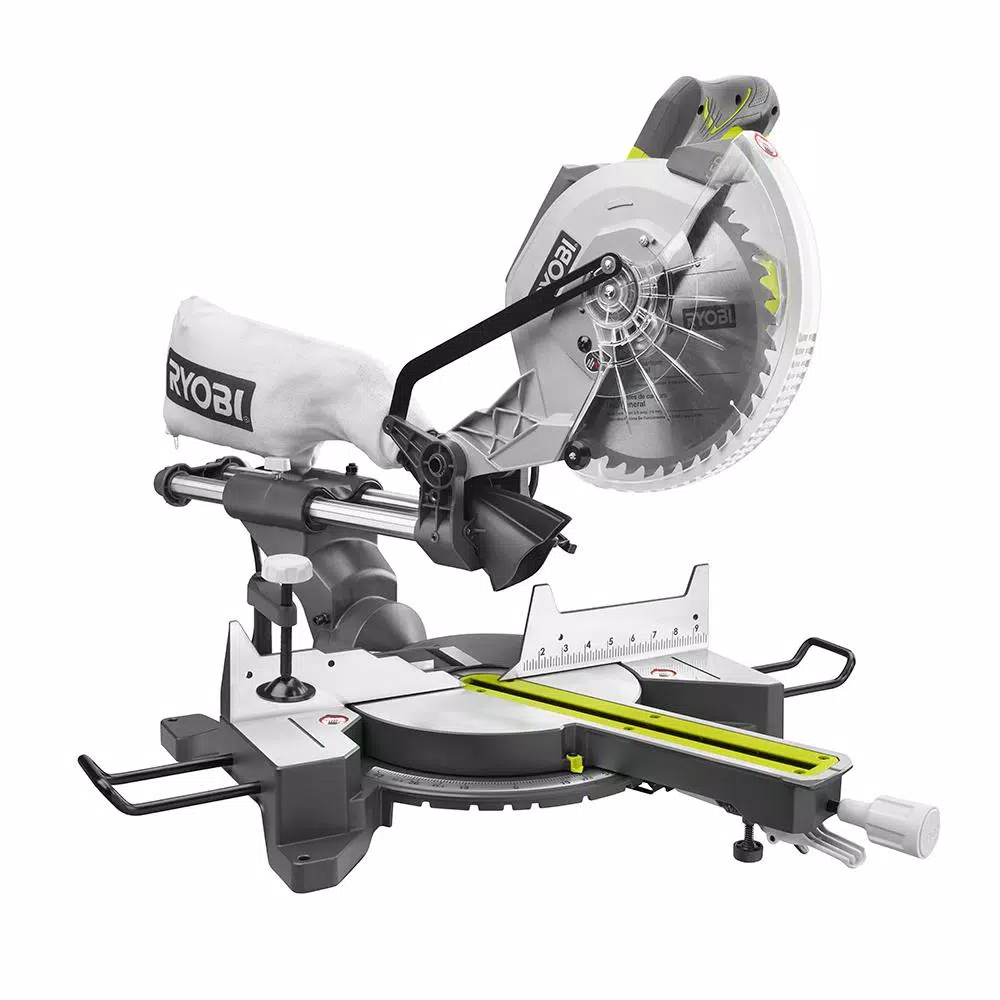 RYOBI 10 in. Sliding Miter Saw with LED and Miter Saw Stand with Tool-Less Height Adjustment and#8211; XDC Depot