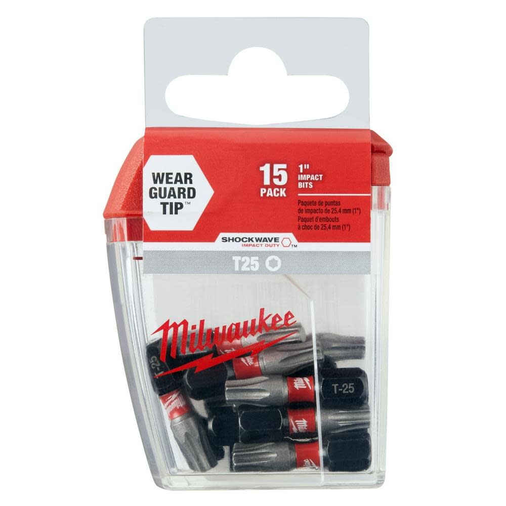 MW SHOCKWAVE 1 in. Impact T25 Insert Bits (15 Pack) 48-32-5014 from MW