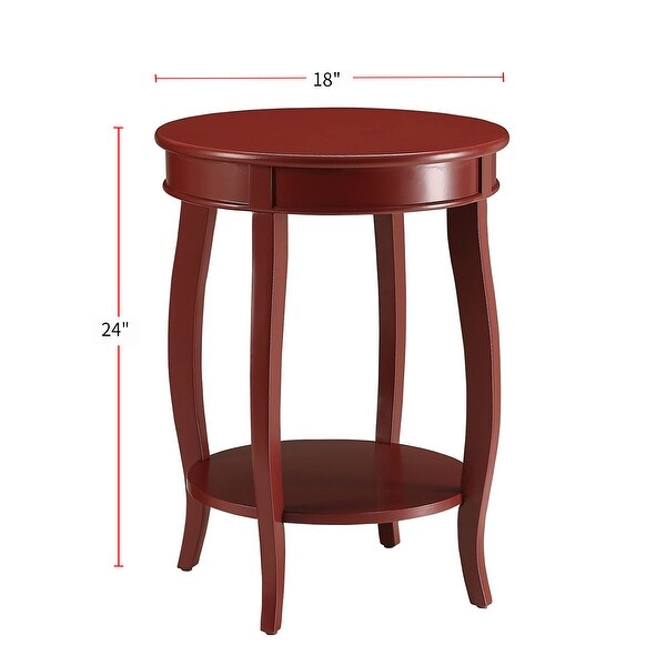 Round Side Table with Bottom Shelf