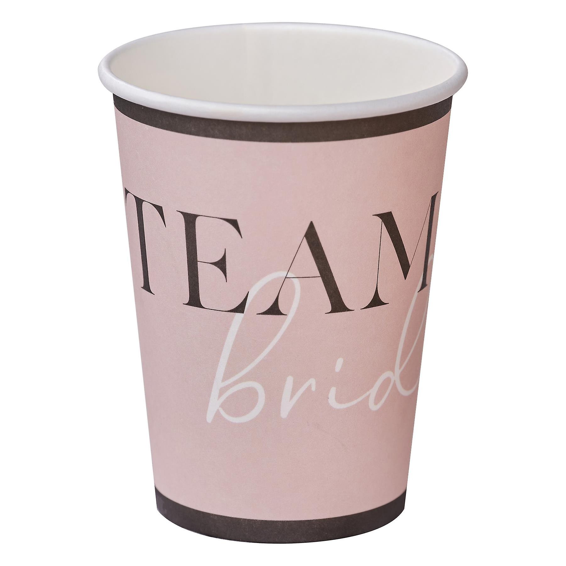 Pink Hen Party Cups | Team Bride Bachelorette Bridal Shower Partyware x 8