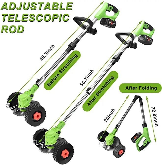 Dropshiping 12/24/36V Collapsible Cordless Grass Trimmer Electric Weed Trimmer Weed Eater Battery Powered Length Adjustable