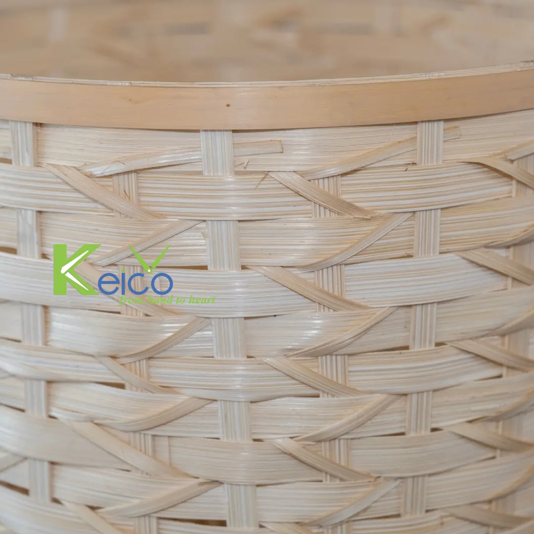 Boho and Modern Style Bamboo Woven Round Plant Pot With Metal Legs for Home Decoration made in Vietnam